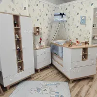 سرویس خواب نوزاد نوجوان مدل مون تخت کمدسیسمونی بچه