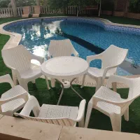 مبل میز و صندلی پلاستیکی حصیر بافت رستوران باغی|کافیشاپ و رستوران|دزفول, |دیوار