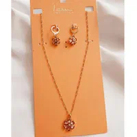 نیمست زنجیری گل نگینی صورتی رویایی