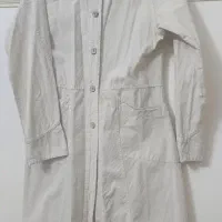 مانتو کتان رنگ وانیلی در حد نو سایز ۳۸