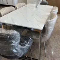 میزناهارخوری۶نفره استیل+میز جلو مبلی و ۳ عسلی