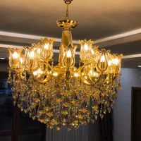 لوستر کریستالی، ۱۰ شاخه،گارانتی‌دار، همراه ۱۵ لاله|لوستر و چراغ آویز|زنجان, |دیوار