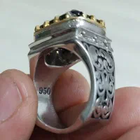 انگشتر نقره سنگ طبیعی کوآرتز دودی کار دست|جواهرات|مشهد, شهرک مهر آباد|دیوار