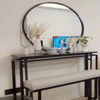 کنسول آینه پاف فلزی مشکی|بوفه، ویترین، کنسول|شیراز, ارم|دیوار