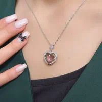 گردنبند نقره کادو تولد کد 054 نقره رز گلد آبرسان