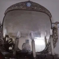 آینه و شمعدان برنجی|کلکسیون اشیاء عتیقه|اصفهان, جوزدان الیادران|دیوار