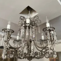 لوستر ۸ شعله در حد نو ایتالیایی|لوستر و چراغ آویز|اصفهان, باغ کاران|دیوار