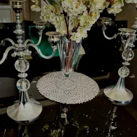 یک جفت شمعدان ۵شاخه فلزی|صنایع دستی و سایر لوازم تزئینی|الیگودرز, |دیوار