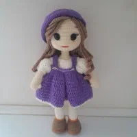 عروسک قلاب بافی قد30 سانت مفتول گذاری