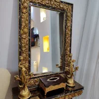 آینه و شمعدان قدی در حد نو|آینه|بیرجند, |دیوار