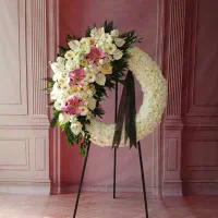 تاج گل ختمی دسته گل نمایشگاهی اول تحویل بعد تسویه