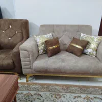 یک دست مبل ۷نفره به همراه جلو مبلیو میز تلوزیون|مبلمان خانگی و میز عسلی|محمدیه-قزوین, |دیوار