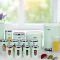 سرویس 22 پارچه لیمون نو رنگ سبز پاستیلی