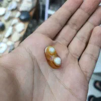 عقیق سلیمانی قرمز با دوتا باباقوری