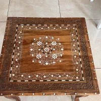 میز هندی عتیقه با عاج فیل