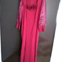 پیراهن مجلسی زرشکی بلند