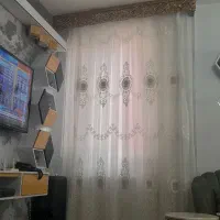 پرده پیلیسه زیرش حریر به متراژ ۲مترونیم و۱۸۵|پرده، رانر، رومیزی|محمدیه-قزوین, |دیوار