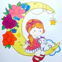 نقاشی فانتزی مداد رنگی