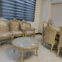 مبلمان استیل چوب گردو کار دست ست کامل|مبلمان خانگی و میز عسلی|تهران, پاسداران|دیوار