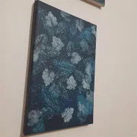 با برگ طبیعی نقاشی