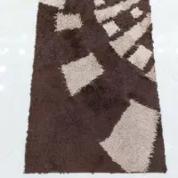 فرش ترکیه ای 2 تخته سایز 1 × 1/5 قهوه ای و بنفش