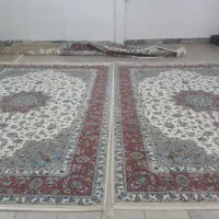 فرش دست باف جفت ۹متری پشم وابریشم ذ