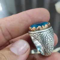 انگشتر نقره ۹۲۵ رکاب قلم دست تو پاز سوییس کهنه