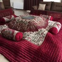 لحاف کرسی آرزو تمام نخ با سرویس کامل سفارشی دوز