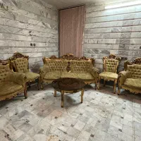 مبل سلطنتی ۸ نفره به همراه میز غذاخوری|مبلمان خانگی و میز عسلی|خمینی‌شهر, |دیوار
