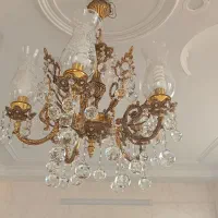 لوستر برنج 5شاخه تمیز و سالم