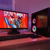 کیس کامپیوتر گیمینگ مانیتور ۲۴ رم ۱۶ گرافیک ۸ گیگ