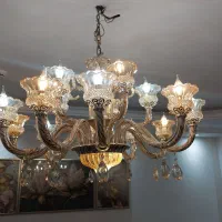 لوستر پانزده شاخه کریستالی