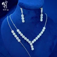 ست کامل نقره حمیدی/نگین‌ درخشان زیرکونیوم اتریشی