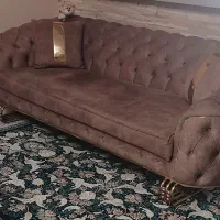 مبل۸نفره چسترنسکافه ای باپایه های فلزی درحدنو