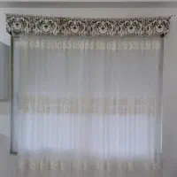 پرده حریر با آستر و کتیبه