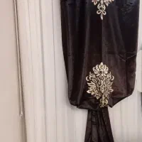 پرده مخمل قهوه‌ای جنس عالی