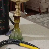 قلیان برنجی همراه با میز قلیان