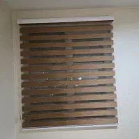 پرده زبرا کرم قهوای