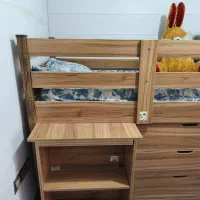 تخت و میز تحریر نوجوان مدل البرز سبز|تخت و صندلی بچه|آستانه اشرفیه, |دیوار