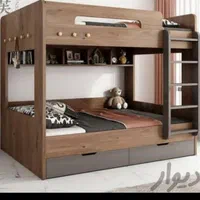 سرویس خواب دوطبقه ام دی اف وفلزی|تخت و سرویس خواب|شیراز, وصال|دیوار