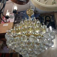 لوستربرنجی طلایی باگوی کریستال ۸شعله