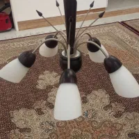 لوستر چوبی ۵ شاخه شیک