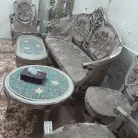 مبل استیل با چوب گردو
