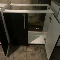 گاز صفحه ای با کابینت ۱/۵ متری ام دی اف های گلاس|اجاق گاز و لوازم برقی پخت‌وپز|محمودآباد, |دیوار