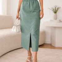 دامن چرم سبز