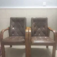 صندلی انتظار چوبی چرمی|مبلمان اداری|اراک, |دیوار