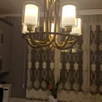 لوستر ۵ شعله ضربدری رنگ شامپاینی|لوستر و چراغ آویز|تهران, تهرانپارس غربی|دیوار