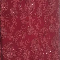 پارچه لباس جشن زرشکی نو نو نو