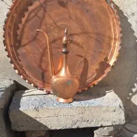 سینی مسی 4 کیلو و افتابه مسی و دکوری بسیار زیبا