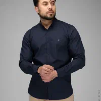 پیراهن اندامی مردانه ساده نیمه کشی تک رنگ
